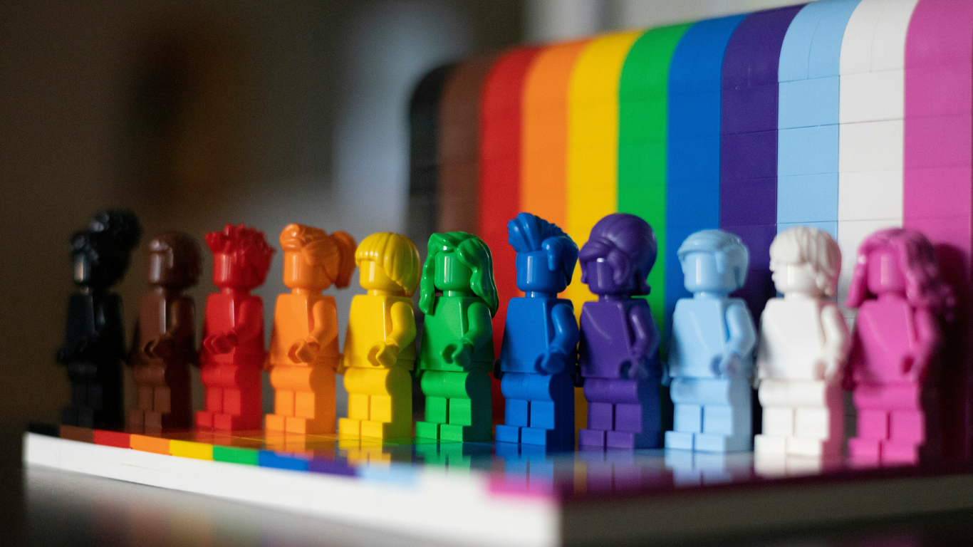 rainbow people lego blocks